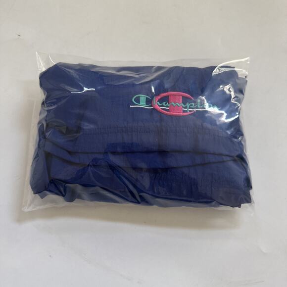 Vintage Champion Nylon Shorts Embroidered Spelled out Logo Y2K Retro 90s - Picture 11 of 11